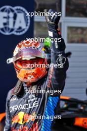 Max Verstappen (NLD) Red Bull Racing celebrates his pole position in Sprint qualifying parc ferme. 28.06.2024. Formula 1 World Championship, Rd 11, Austrian Grand Prix, Spielberg, Austria, Sprint Qualifying Day.