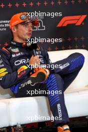 Max Verstappen (NLD) Red Bull Racing in the post qualifying FIA Press Conference. 29.06.2024. Formula 1 World Championship, Rd 11, Austrian Grand Prix, Spielberg, Austria, Sprint and Qualifying Day.