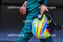 The helmet of Fernando Alonso (ESP) Aston Martin F1 Team. 29.06.2024. Formula 1 World Championship, Rd 11, Austrian Grand Prix, Spielberg, Austria, Sprint and Qualifying Day.