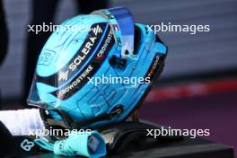 The helmet of George Russell (GBR) Mercedes AMG F1 in qualifying parc ferme. 29.06.2024. Formula 1 World Championship, Rd 11, Austrian Grand Prix, Spielberg, Austria, Sprint and Qualifying Day.