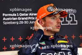 Max Verstappen (NLD) Red Bull Racing in the post qualifying FIA Press Conference. 29.06.2024. Formula 1 World Championship, Rd 11, Austrian Grand Prix, Spielberg, Austria, Sprint and Qualifying Day.