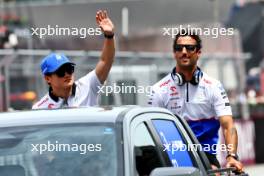 (L to R): Yuki Tsunoda (JPN) RB and Daniel Ricciardo (AUS) RB on the drivers' parade. 30.06.2024. Formula 1 World Championship, Rd 11, Austrian Grand Prix, Spielberg, Austria, Race Day.