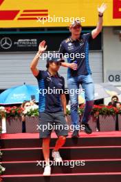 Sergio Perez (MEX) Red Bull Racing and Max Verstappen (NLD) Red Bull Racing on the drivers' parade. 30.06.2024. Formula 1 World Championship, Rd 11, Austrian Grand Prix, Spielberg, Austria, Race Day.