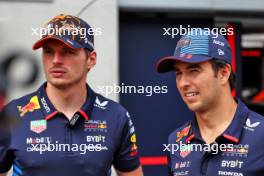 (L to R): Max Verstappen (NLD) Red Bull Racing and Sergio Perez (MEX) Red Bull Racing. 27.06.2024. Formula 1 World Championship, Rd 11, Austrian Grand Prix, Spielberg, Austria, Preparation Day.