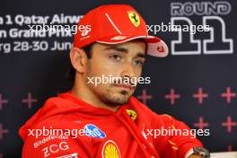Charles Leclerc (MON) Ferrari in the FIA Press Conference. 27.06.2024. Formula 1 World Championship, Rd 11, Austrian Grand Prix, Spielberg, Austria, Preparation Day.