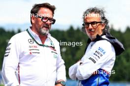 (L to R): Gwen Lagrue, Head of Mercedes AMG Driver Development with Laurent Mekies (FRA) RB Technical Director. 27.06.2024. Formula 1 World Championship, Rd 11, Austrian Grand Prix, Spielberg, Austria, Preparation Day.