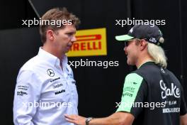 (L to R): James Vowles (GBR) Williams Racing Team Principal with Valtteri Bottas (FIN) Sauber. 27.06.2024. Formula 1 World Championship, Rd 11, Austrian Grand Prix, Spielberg, Austria, Preparation Day.