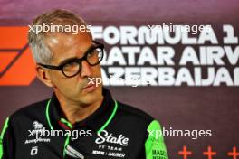 Alessandro Alunni Bravi (ITA) Sauber Managing Director and Team Representative in the FIA Press Conference. 13.09.2024. Formula 1 World Championship, Rd 17, Azerbaijan Grand Prix, Baku Street Circuit, Azerbaijan, Practice Day.