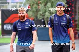 (L to R): Patrick Harding (GBR) Williams Racing Personal Trainer with Alexander Albon (THA) Williams Racing. 13.09.2024. Formula 1 World Championship, Rd 17, Azerbaijan Grand Prix, Baku Street Circuit, Azerbaijan, Practice Day.