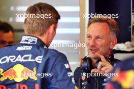 Christian Horner (GBR) Red Bull Racing Team Principal with Max Verstappen (NLD) Red Bull Racing. 13.09.2024. Formula 1 World Championship, Rd 17, Azerbaijan Grand Prix, Baku Street Circuit, Azerbaijan, Practice Day.