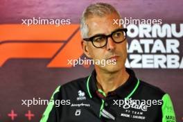 Alessandro Alunni Bravi (ITA) Sauber Managing Director and Team Representative in the FIA Press Conference. 13.09.2024. Formula 1 World Championship, Rd 17, Azerbaijan Grand Prix, Baku Street Circuit, Azerbaijan, Practice Day.