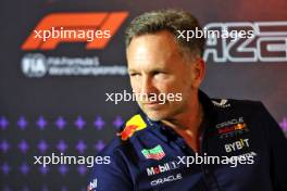 Christian Horner (GBR) Red Bull Racing Team Principal in the FIA Press Conference. 13.09.2024. Formula 1 World Championship, Rd 17, Azerbaijan Grand Prix, Baku Street Circuit, Azerbaijan, Practice Day.