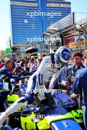 Franco Colapinto (ARG) Williams Racing FW46 on the grid. 15.09.2024. Formula 1 World Championship, Rd 17, Azerbaijan Grand Prix, Baku Street Circuit, Azerbaijan, Race Day.