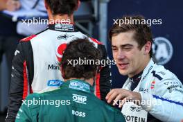 Franco Colapinto (ARG) Williams Racing in parc ferme with Fernando Alonso (ESP) Aston Martin F1 Team. 15.09.2024. Formula 1 World Championship, Rd 17, Azerbaijan Grand Prix, Baku Street Circuit, Azerbaijan, Race Day.