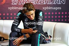 George Russell (GBR) Mercedes AMG F1 in the post race FIA Press Conference. 15.09.2024. Formula 1 World Championship, Rd 17, Azerbaijan Grand Prix, Baku Street Circuit, Azerbaijan, Race Day.