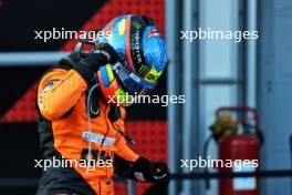 Race winner Oscar Piastri (AUS) McLaren MCL38 celebrates in parc ferme. 15.09.2024. Formula 1 World Championship, Rd 17, Azerbaijan Grand Prix, Baku Street Circuit, Azerbaijan, Race Day.