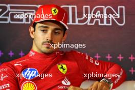 Charles Leclerc (MON) Ferrari in the post race FIA Press Conference. 15.09.2024. Formula 1 World Championship, Rd 17, Azerbaijan Grand Prix, Baku Street Circuit, Azerbaijan, Race Day.