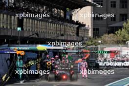 Pierre Gasly (FRA) Alpine F1 Team A524 makes a pit stop. 15.09.2024. Formula 1 World Championship, Rd 17, Azerbaijan Grand Prix, Baku Street Circuit, Azerbaijan, Race Day.