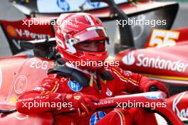 Pole sitter Charles Leclerc (MON) Ferrari SF-24 in qualifying parc ferme. 14.09.2024. Formula 1 World Championship, Rd 17, Azerbaijan Grand Prix, Baku Street Circuit, Azerbaijan, Qualifying Day.