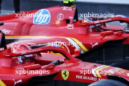 Pole sitter Charles Leclerc (MON) Ferrari SF-24 in parc ferme with third placed team mate Carlos Sainz Jr (ESP) Ferrari. 14.09.2024. Formula 1 World Championship, Rd 17, Azerbaijan Grand Prix, Baku Street Circuit, Azerbaijan, Qualifying Day.