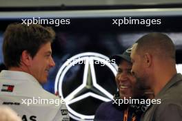 Will Smith (USA) Actor with Toto Wolff (GER) Mercedes AMG F1 Shareholder and Executive Director. 14.09.2024. Formula 1 World Championship, Rd 17, Azerbaijan Grand Prix, Baku Street Circuit, Azerbaijan, Qualifying Day.