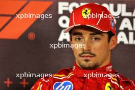 Charles Leclerc (MON) Ferrari in the FIA Press Conference. 14.09.2024. Formula 1 World Championship, Rd 17, Azerbaijan Grand Prix, Baku Street Circuit, Azerbaijan, Qualifying Day.