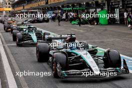 George Russell (GBR) Mercedes AMG F1 W15 in the pits. 14.09.2024. Formula 1 World Championship, Rd 17, Azerbaijan Grand Prix, Baku Street Circuit, Azerbaijan, Qualifying Day.