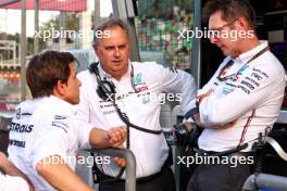 (L to R): Toto Wolff (GER) Mercedes AMG F1 Shareholder and Executive Director; Ron Meadows (GBR) Mercedes AMG F1 Sporting Director; Andrew Shovlin (GBR) Mercedes AMG F1 Trackside Engineering Director. 14.09.2024. Formula 1 World Championship, Rd 17, Azerbaijan Grand Prix, Baku Street Circuit, Azerbaijan, Qualifying Day.