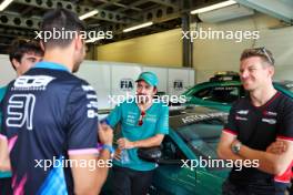 Fernando Alonso (ESP) Aston Martin F1 Team on the drivers' parade. 15.09.2024. Formula 1 World Championship, Rd 17, Azerbaijan Grand Prix, Baku Street Circuit, Azerbaijan, Race Day.