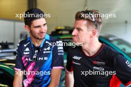 (L to R): Esteban Ocon (FRA) Alpine F1 Team and Nico Hulkenberg (GER) Haas F1 Team on the drivers' parade. 15.09.2024. Formula 1 World Championship, Rd 17, Azerbaijan Grand Prix, Baku Street Circuit, Azerbaijan, Race Day.