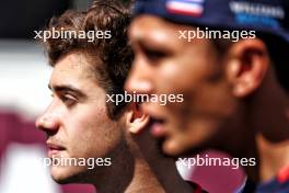 Franco Colapinto (ARG) Williams Racing and team mate Alexander Albon (THA) Williams Racing on the drivers' parade. 15.09.2024. Formula 1 World Championship, Rd 17, Azerbaijan Grand Prix, Baku Street Circuit, Azerbaijan, Race Day.