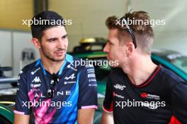 (L to R): Esteban Ocon (FRA) Alpine F1 Team and Nico Hulkenberg (GER) Haas F1 Team on the drivers' parade. 15.09.2024. Formula 1 World Championship, Rd 17, Azerbaijan Grand Prix, Baku Street Circuit, Azerbaijan, Race Day.