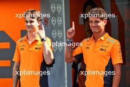 (L to R): Oscar Piastri (AUS) McLaren with team mate Lando Norris (GBR) McLaren. 12.09.2024. Formula 1 World Championship, Rd 17, Azerbaijan Grand Prix, Baku Street Circuit, Azerbaijan, Preparation Day.