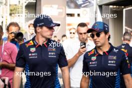 (L to R): Max Verstappen (NLD) Red Bull Racing with team mate Sergio Perez (MEX) Red Bull Racing. 12.09.2024. Formula 1 World Championship, Rd 17, Azerbaijan Grand Prix, Baku Street Circuit, Azerbaijan, Preparation Day.