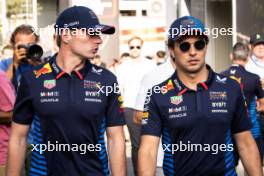 (L to R): Max Verstappen (NLD) Red Bull Racing with team mate Sergio Perez (MEX) Red Bull Racing. 12.09.2024. Formula 1 World Championship, Rd 17, Azerbaijan Grand Prix, Baku Street Circuit, Azerbaijan, Preparation Day.