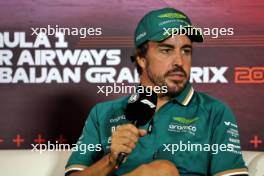 Fernando Alonso (ESP) Aston Martin F1 Team in the FIA Press Conference. 12.09.2024. Formula 1 World Championship, Rd 17, Azerbaijan Grand Prix, Baku Street Circuit, Azerbaijan, Preparation Day.