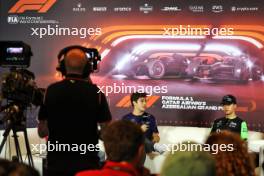 (L to R): Franco Colapinto (ARG) Williams Racing and Zhou Guanyu (CHN) Sauber in the FIA Press Conference. 12.09.2024. Formula 1 World Championship, Rd 17, Azerbaijan Grand Prix, Baku Street Circuit, Azerbaijan, Preparation Day.