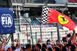 Circuit atmosphere - Ferrari fans and flag in the pits. 12.09.2024. Formula 1 World Championship, Rd 17, Azerbaijan Grand Prix, Baku Street Circuit, Azerbaijan, Preparation Day.