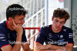 (L to R): Alexander Albon (THA) Williams Racing with team mate Franco Colapinto (ARG) Williams Racing. 12.09.2024. Formula 1 World Championship, Rd 17, Azerbaijan Grand Prix, Baku Street Circuit, Azerbaijan, Preparation Day.