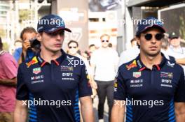 (L to R): Max Verstappen (NLD) Red Bull Racing with team mate Sergio Perez (MEX) Red Bull Racing. 12.09.2024. Formula 1 World Championship, Rd 17, Azerbaijan Grand Prix, Baku Street Circuit, Azerbaijan, Preparation Day.