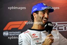 Daniel Ricciardo (AUS) RB in the FIA Press Conference. 12.09.2024. Formula 1 World Championship, Rd 17, Azerbaijan Grand Prix, Baku Street Circuit, Azerbaijan, Preparation Day.