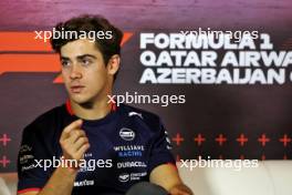 Franco Colapinto (ARG) Williams Racing in the FIA Press Conference. 12.09.2024. Formula 1 World Championship, Rd 17, Azerbaijan Grand Prix, Baku Street Circuit, Azerbaijan, Preparation Day.