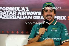 Fernando Alonso (ESP) Aston Martin F1 Team in the FIA Press Conference. 12.09.2024. Formula 1 World Championship, Rd 17, Azerbaijan Grand Prix, Baku Street Circuit, Azerbaijan, Preparation Day.