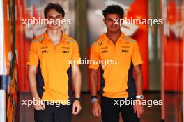 (L to R): Oscar Piastri (AUS) McLaren with team mate Lando Norris (GBR) McLaren. 12.09.2024. Formula 1 World Championship, Rd 17, Azerbaijan Grand Prix, Baku Street Circuit, Azerbaijan, Preparation Day.