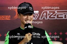 Zhou Guanyu (CHN) Sauber in the FIA Press Conference. 12.09.2024. Formula 1 World Championship, Rd 17, Azerbaijan Grand Prix, Baku Street Circuit, Azerbaijan, Preparation Day.