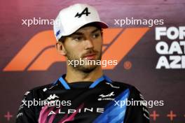 Pierre Gasly (FRA) Alpine F1 Team in the FIA Press Conference. 12.09.2024. Formula 1 World Championship, Rd 17, Azerbaijan Grand Prix, Baku Street Circuit, Azerbaijan, Preparation Day.