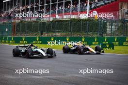 Lewis Hamilton (GBR) Mercedes AMG F1 W15 and Max Verstappen (NLD) Red Bull Racing RB20. 26.07.2024. Formula 1 World Championship, Rd 14, Belgian Grand Prix, Spa Francorchamps, Belgium, Practice Day.