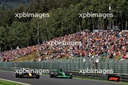 Max Verstappen (NLD) Red Bull Racing RB20 and Valtteri Bottas (FIN) Sauber C44. 26.07.2024. Formula 1 World Championship, Rd 14, Belgian Grand Prix, Spa Francorchamps, Belgium, Practice Day.
