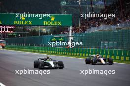 Lewis Hamilton (GBR) Mercedes AMG F1 W15 and Max Verstappen (NLD) Red Bull Racing RB20. 26.07.2024. Formula 1 World Championship, Rd 14, Belgian Grand Prix, Spa Francorchamps, Belgium, Practice Day.