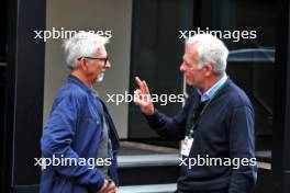(L to R): Damon Hill (GBR) Sky Sports Presenter with Christian Danner (GER). 26.07.2024. Formula 1 World Championship, Rd 14, Belgian Grand Prix, Spa Francorchamps, Belgium, Practice Day.